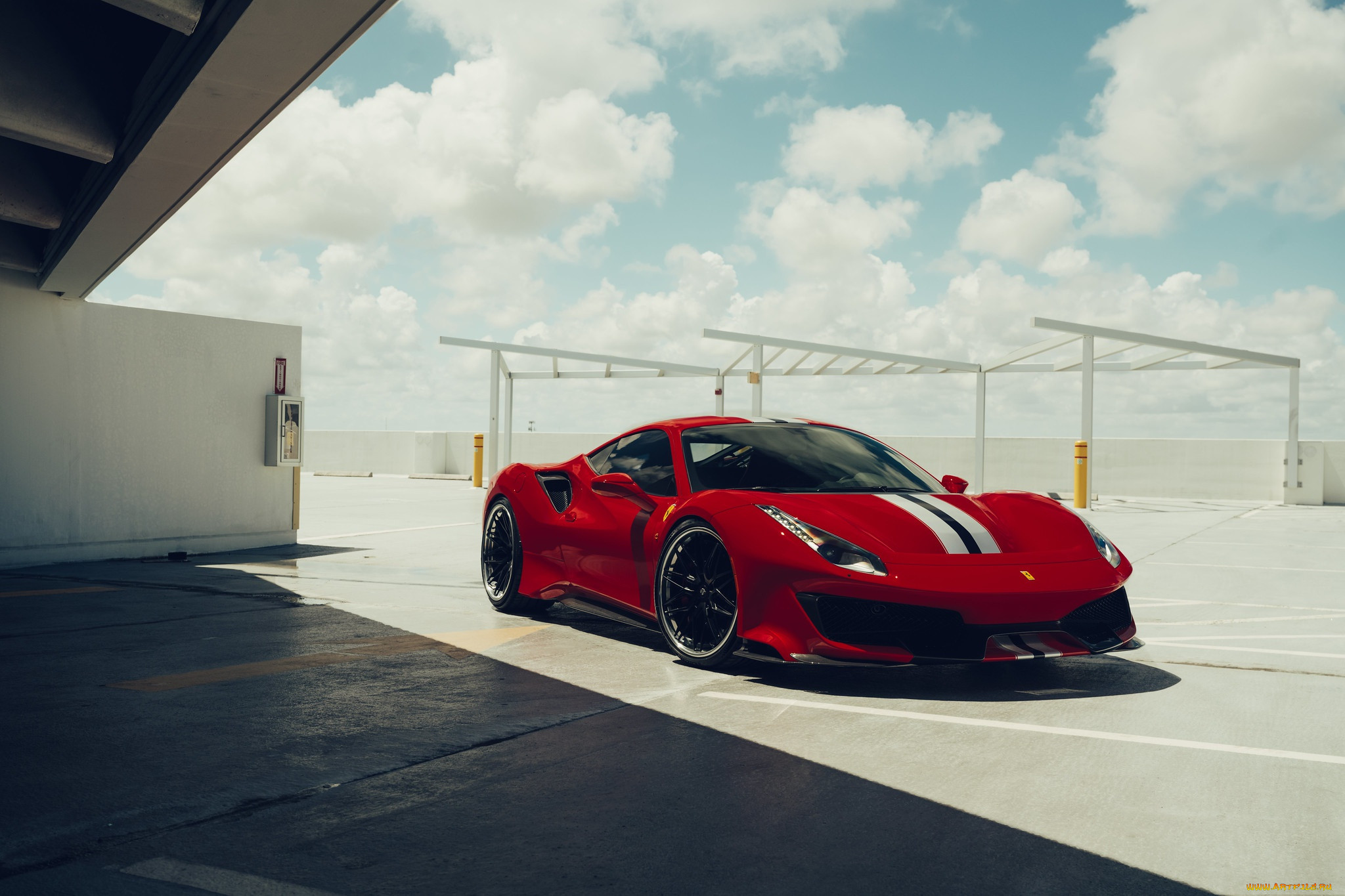 , ferrari, red, 488pista